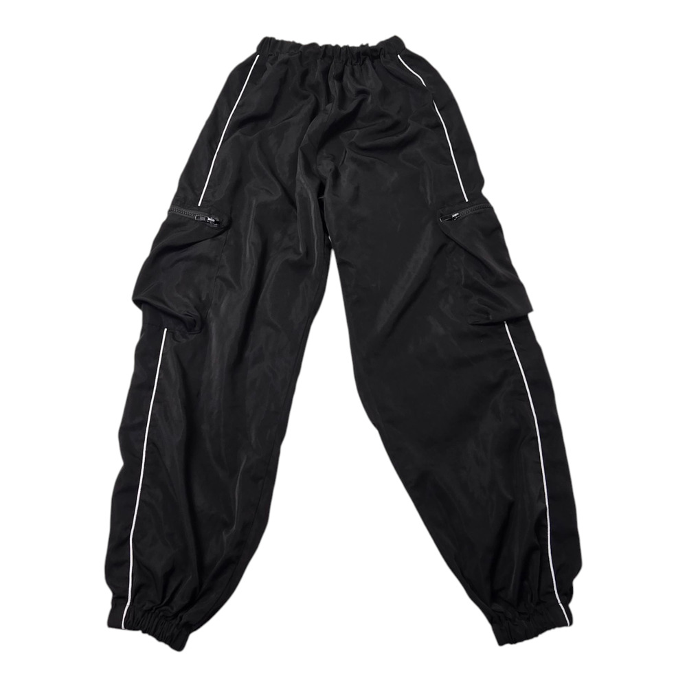 Shein Women's Light Weight Cargo Pants Small Black w/White Stripe